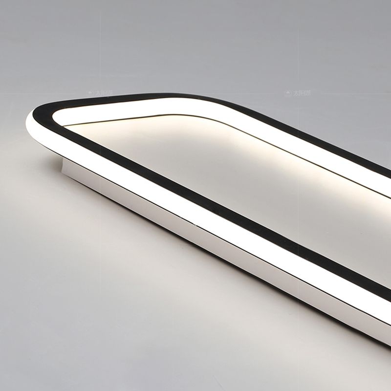 Arisha Modern LED Rechteckig Deckenleuchte Wohn/Schlafzimmer Schwarz Metall&Silikon
