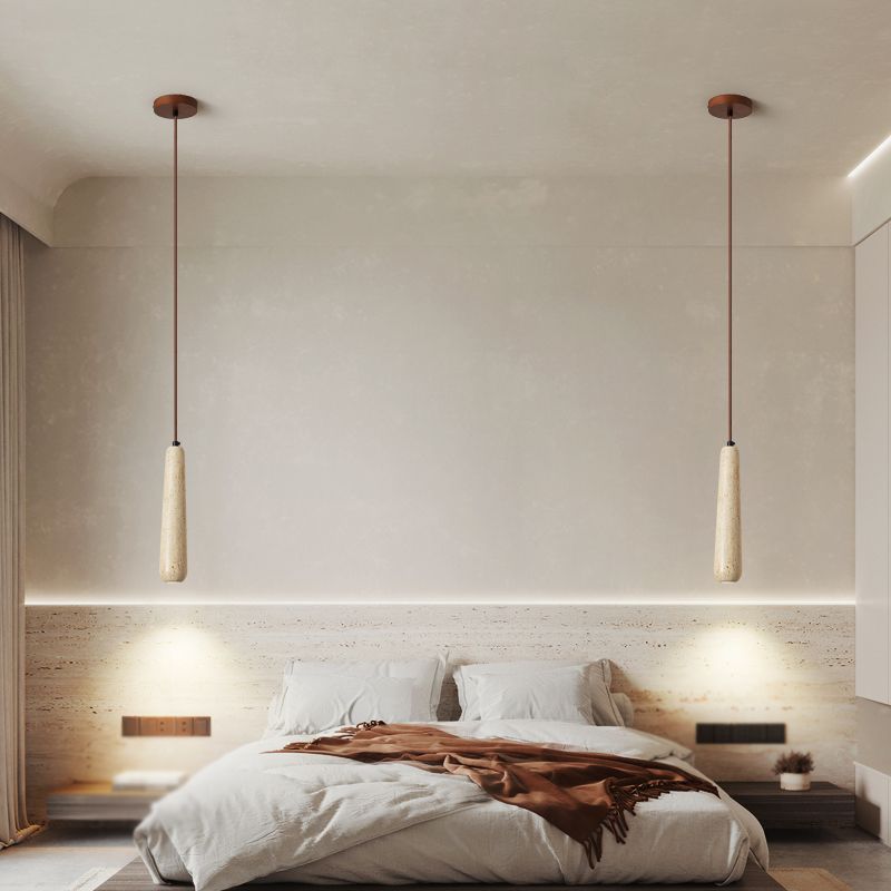 Muto Modern Minimalistische LED Pendelleuchte Wohn/Esszimmer Holz/Stein 1/2/3-Flammig