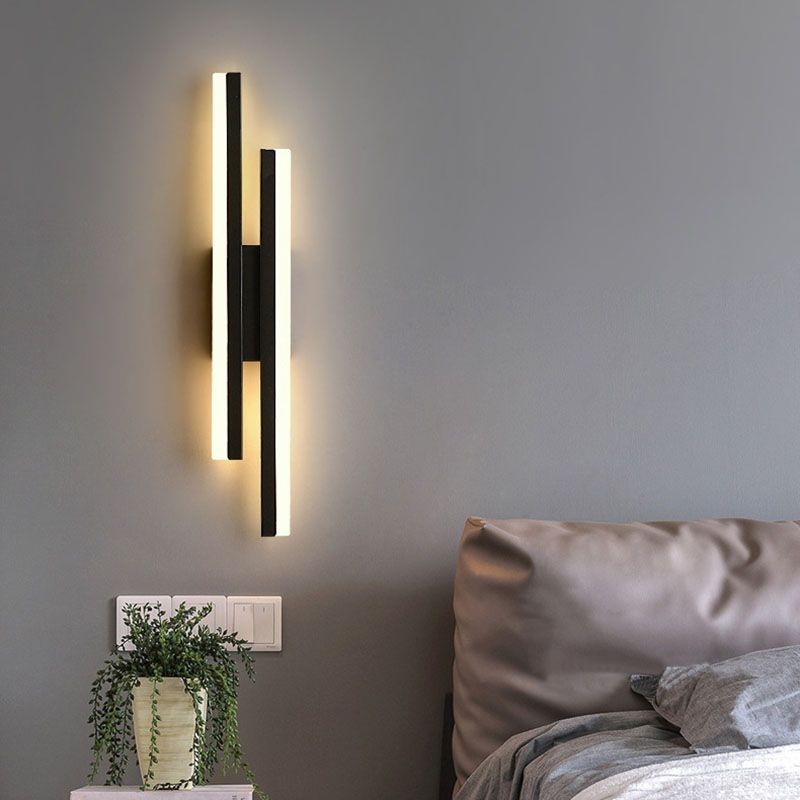 Arisha Modern LED Wandleuchte Schwarz/Gold Wohn/Schlafzimmer Acryl&Metall