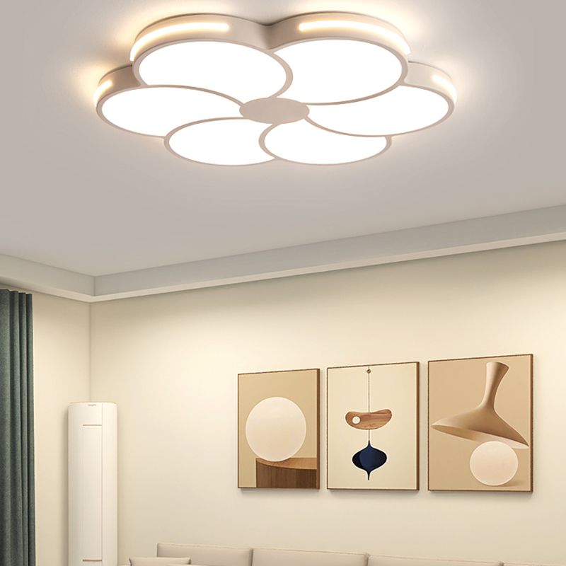 Arisha Design Blumenförmig LED Deckenleuchte Weiß Wohn/Schlafzimmer Metall&Acryl Dimmbar 40CM/60CM/80CM/100CM Lang