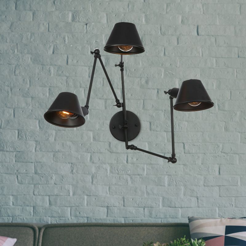 Silva Verstellbare Wandleuchte, Schwarz/Rost, Metall, Schlafzimmer