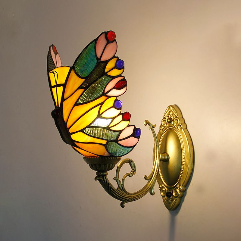 Arisha Künstlerisch LED Schmetterling Wandleuchte Rot/Blau/Mehrfarbig/Hellblau Schlaf/Wohnzimmer/Flur Metall/Glas