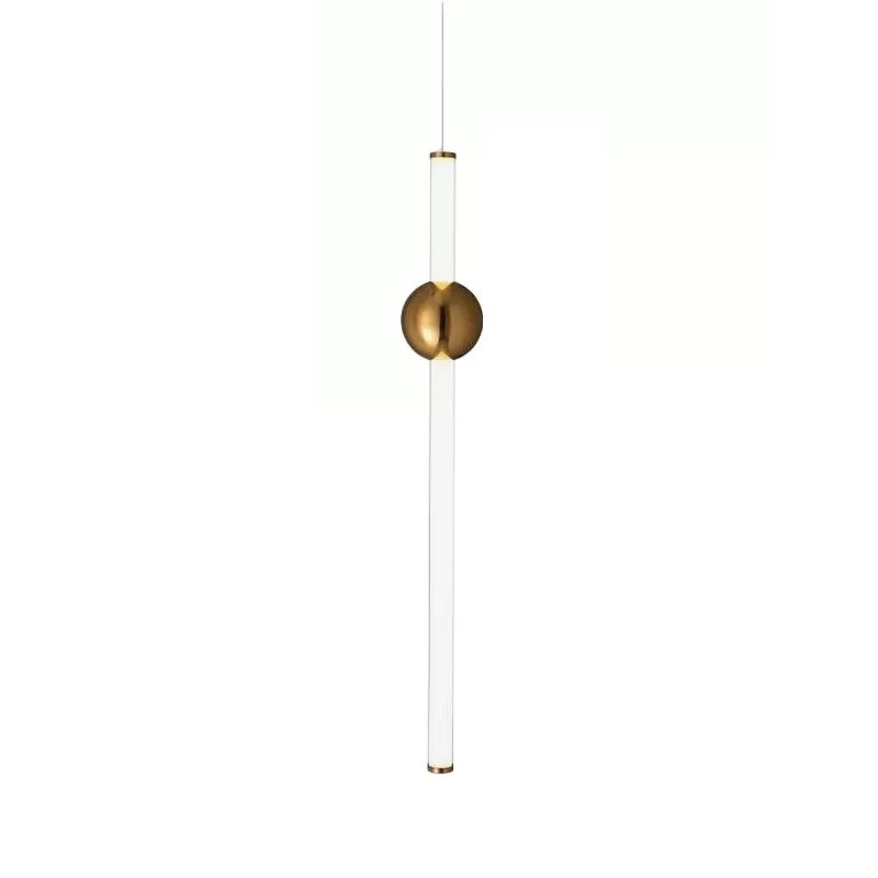 Arisha Modern LED Pendelleuchte Weiß/Gold Wohn/Schlafzimmer Metall&Glas 60CM Lang