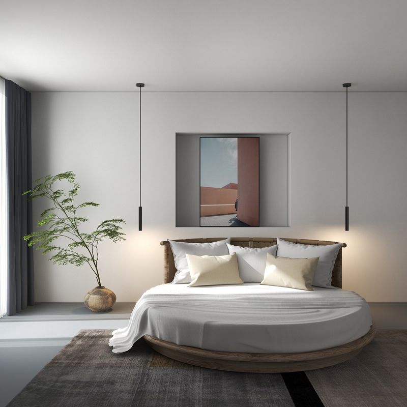 Arisha Modern LED Pendelleuchte Linear Schwarz Schlaf/Wohnzimmer Metall