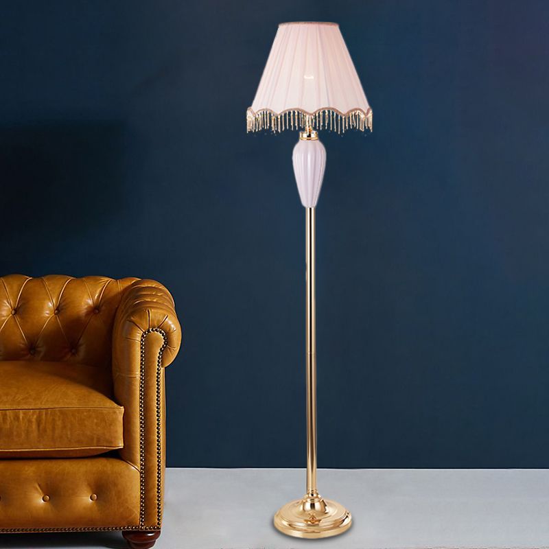 Arisha Vintage Stehleuchte Blau/Rosa, Wohnzimmer, Keramik Stoff