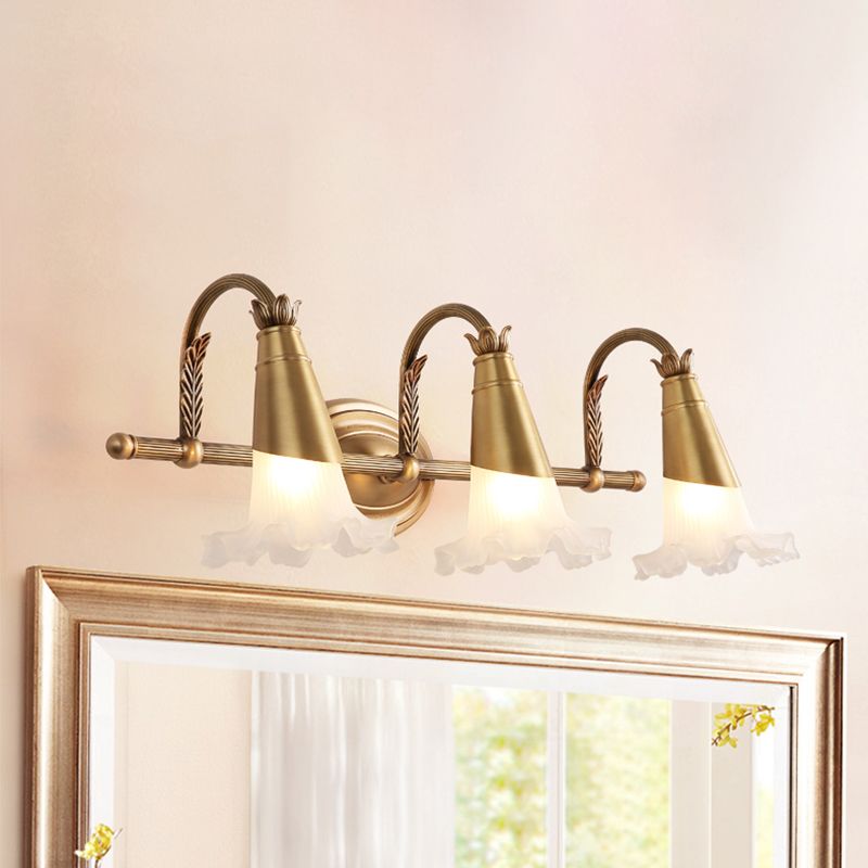 Arisha Nordique Retro Blume Metall/Glas Wandlampe, Gold