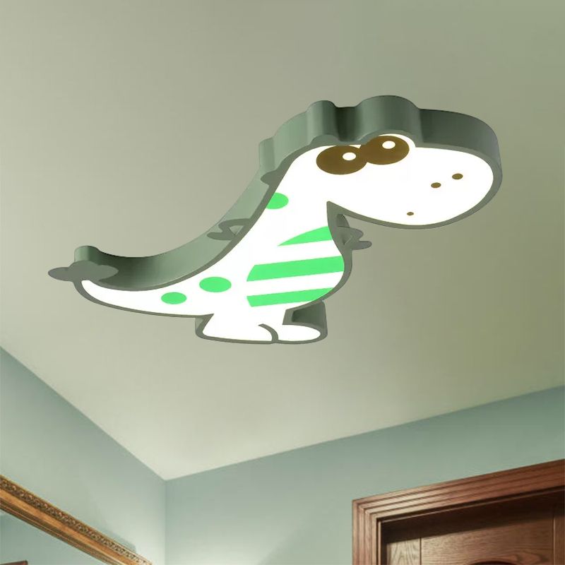 Arisha Design Drachen LED Deckenleuchte Grün/Rosa Kinder/Schlafzimmer Metall&Acryl Dimmbar 48CM Höhe