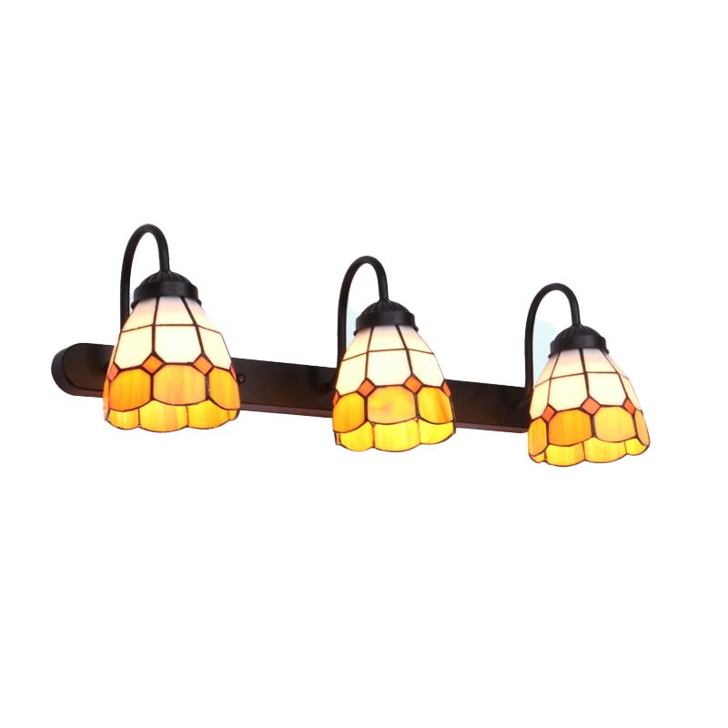 Arisha Vintage Blume LED Wandleuchte Schwarz/Weiß/Blau Schlafzimmer/Flur Metall/Glas