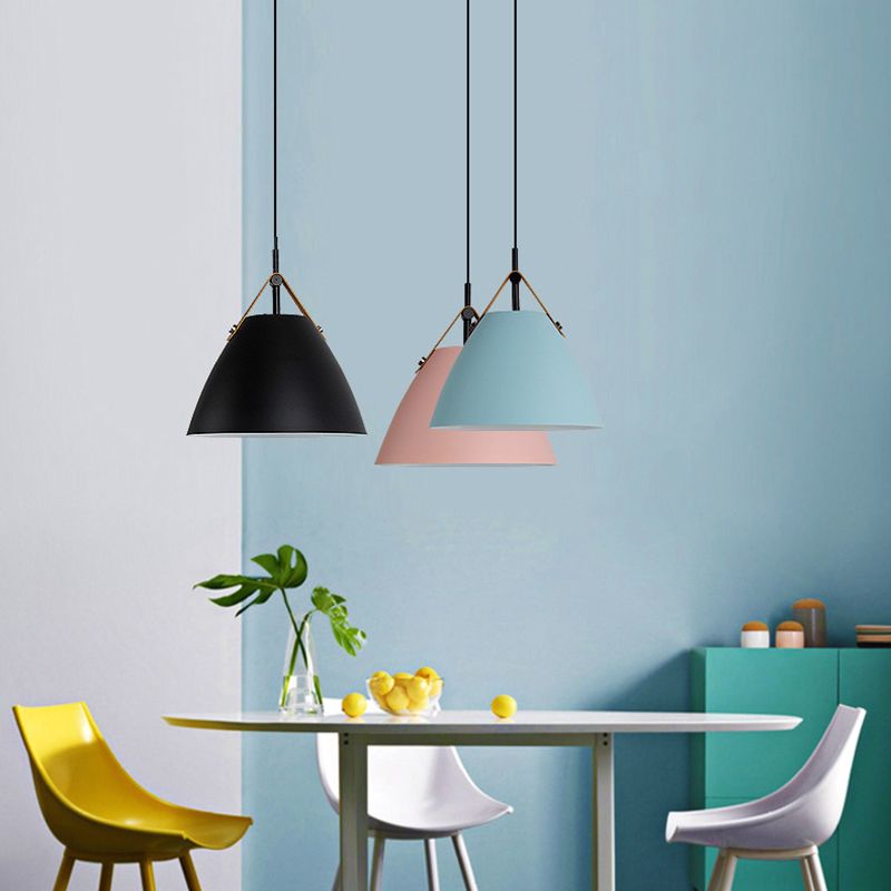 Valentina Modern LED Pendelleuchte Schwarz/Grau/Weiß/Rosa/Blau/Grün Wohn/Schlafzimmer Metall ∅26CM