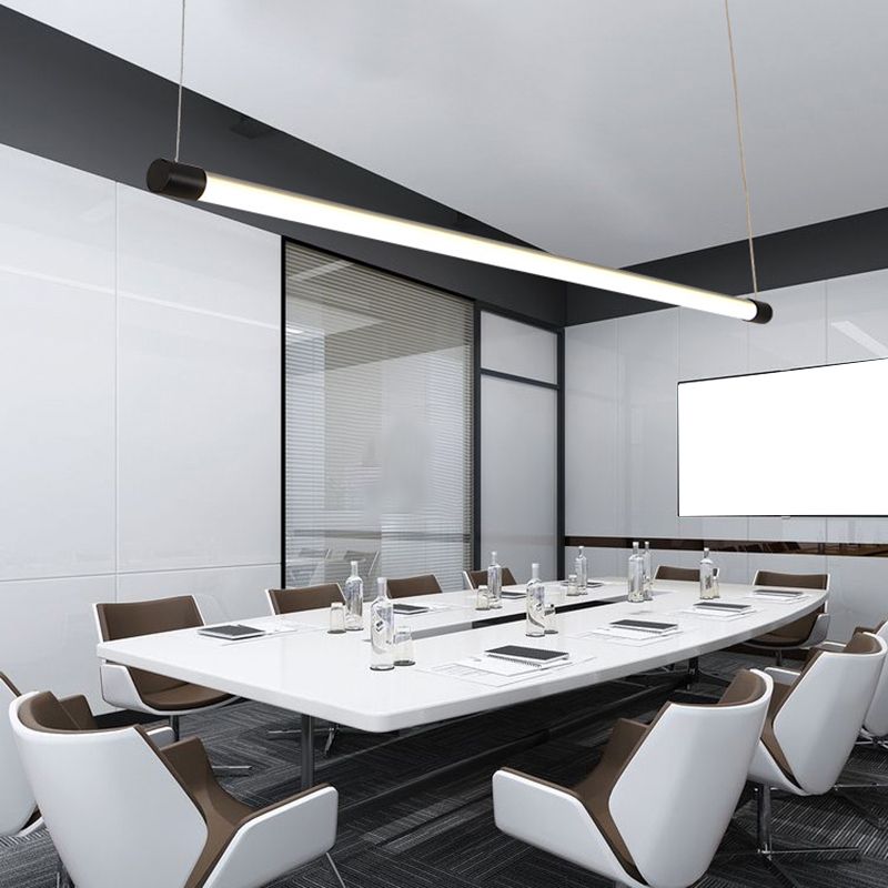 Arisha Linear Modern Pendelleuchte Schwarz&Silber Schlaf/Wohn/Esszimmer Metall 120/150CM Lang