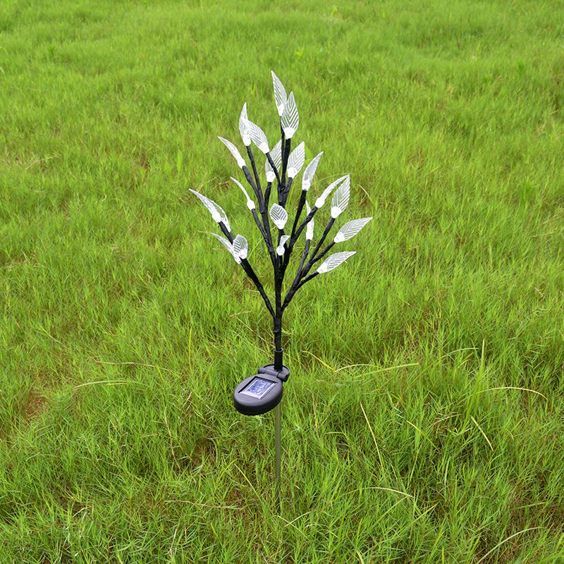 Ray Design LED Stehend Außenleuchte Blatt Solarenergie Schwarz Garten Acryl RGB