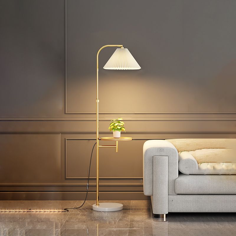 Muto Modern LED Stehlampe Gold/Schwarz Wohn/Schlaf/Arbeitszimmer Metall&Textil