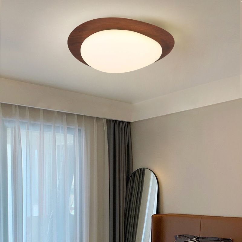 Arisha Minimalistische Modern LED Deckenleuchte Walnuss/Natürlich Arbeits/Wohnzimmer Metall&Acryl Dimmbar