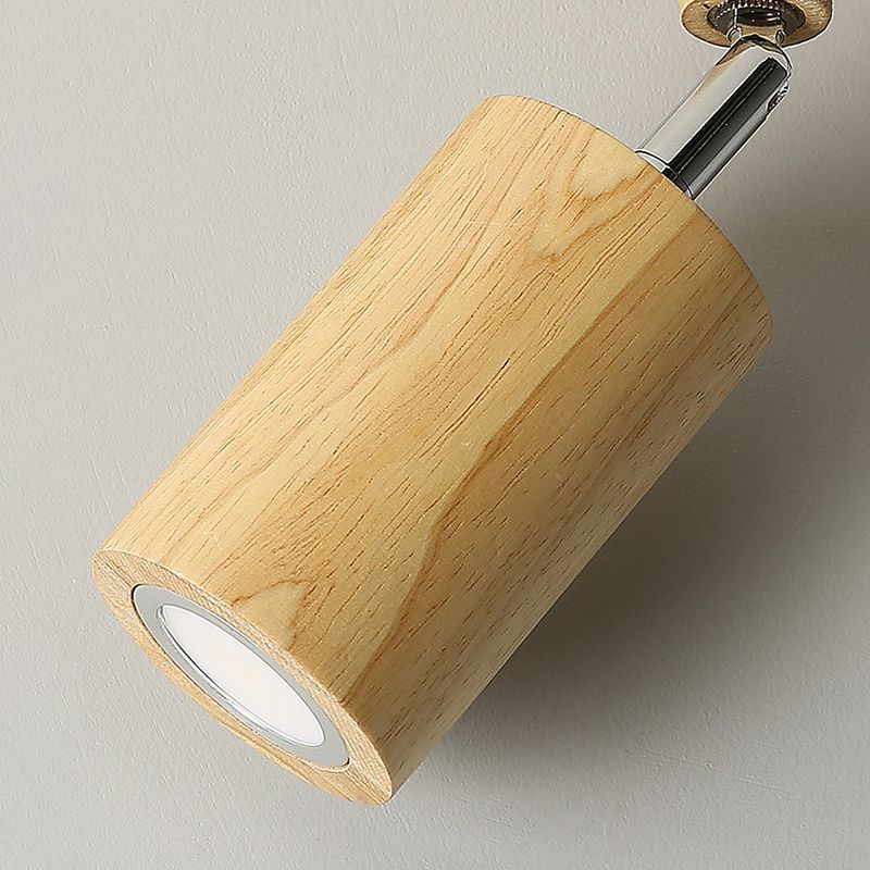 Muto Modern LED Deckenstrahler Zylinder Wohnzimmer Schlafzimmer, 3 Farben, Metall Holz