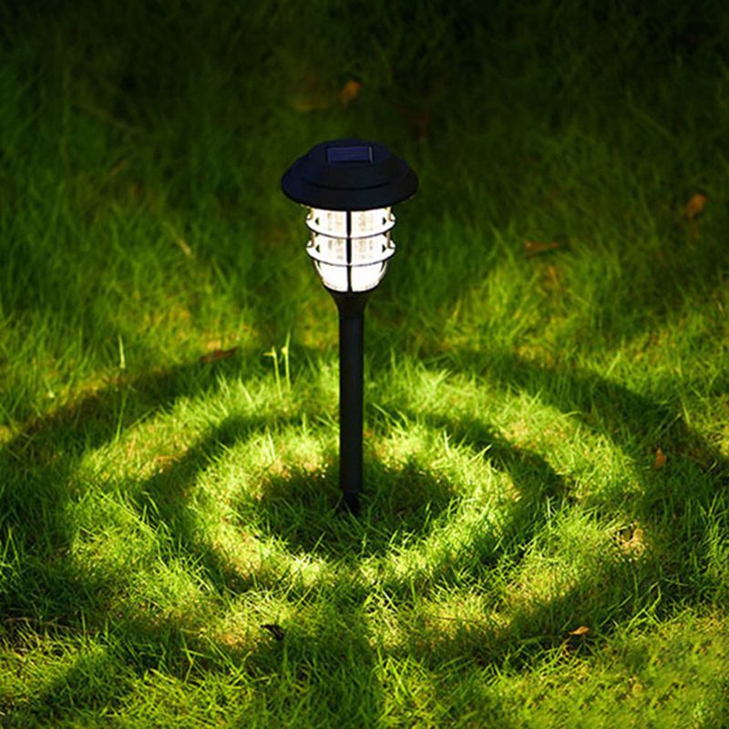 Ray Modern LED Stehend Außenleuchte Käfig Stift Schwarz Garten Metall&Acryl Solar