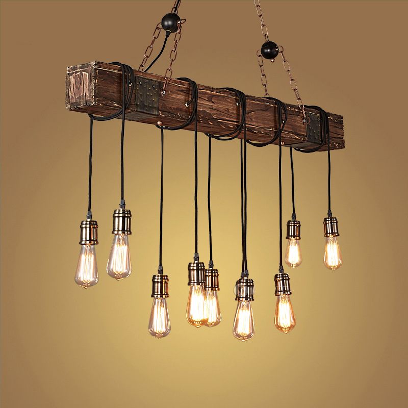 Silva Retro Pendelleuchte Holz Wohn/Schlaf/Esszimmer Esstisch