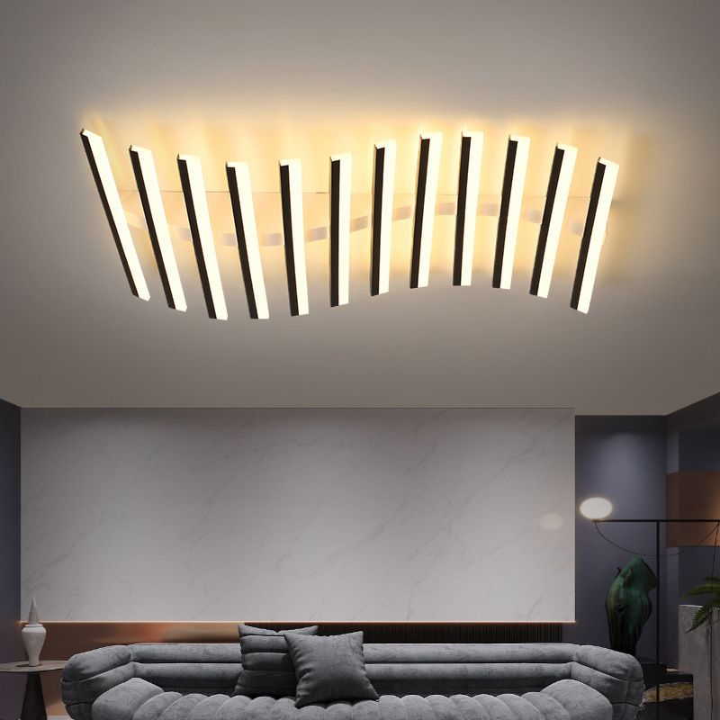 Arisha Zeitgenössisch Linear LED Deckenleuchte Schwarz/Weiß Wohn/Esszimmer-Letslighting