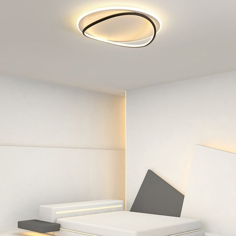 Arisha Design LED Deckenleuchte Dimmbar Ring Schwarz Ess/Wohn/Schlafzimmer