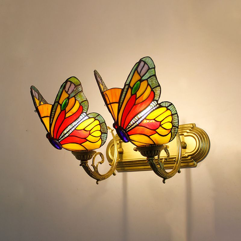 Arisha Künstlerisch LED Schmetterling Wandleuchte Rot/Blau/Mehrfarbig/Hellblau Schlaf/Wohnzimmer/Flur Metall/Glas
