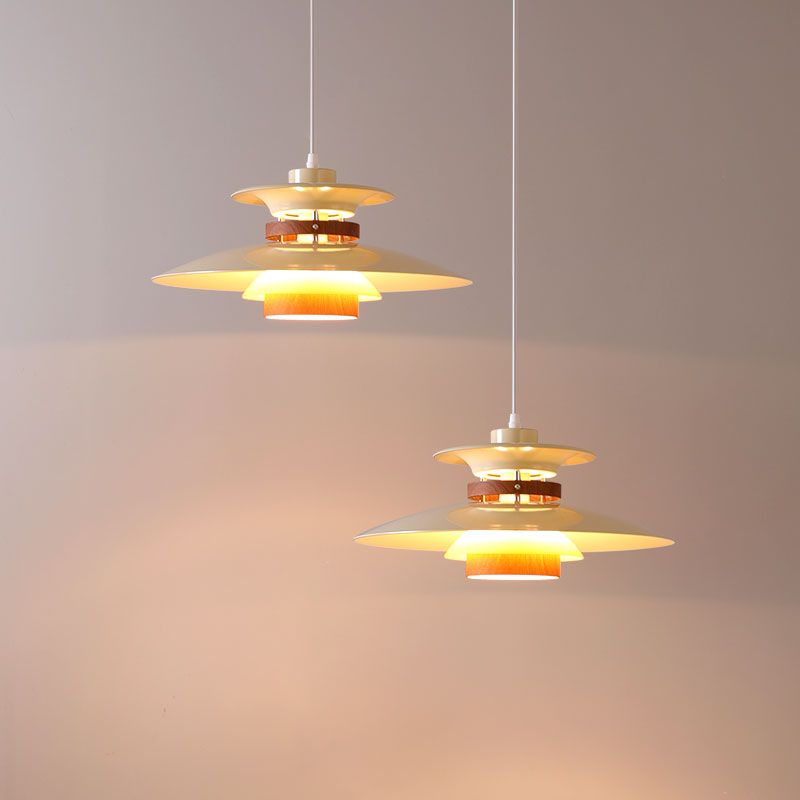 Valentina Design LED Pendelleuchte Weiß Schlafzimmer/Wohnzimmer/Küche Metall