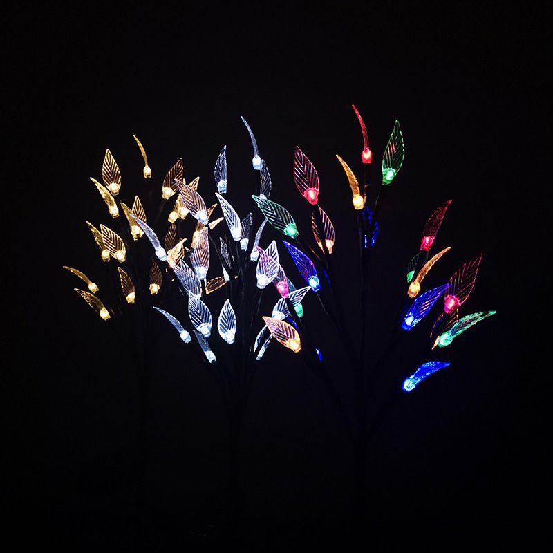 Ray Design LED Stehend Außenleuchte Blatt Solarenergie Schwarz Garten Acryl RGB