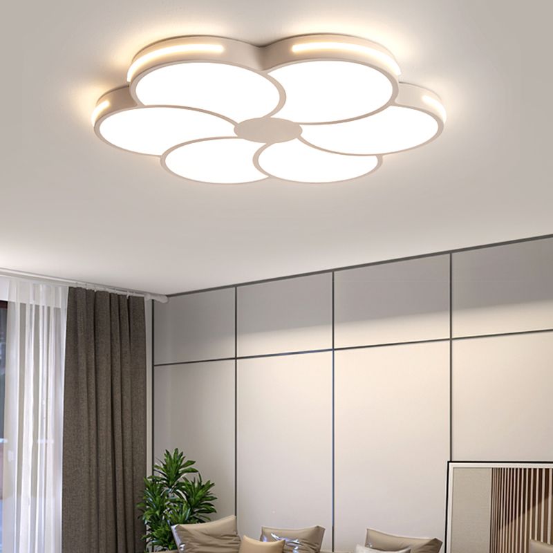 Arisha Design Blumenförmig LED Deckenleuchte Weiß Wohn/Schlafzimmer Metall&Acryl Dimmbar 40CM/60CM/80CM/100CM Lang