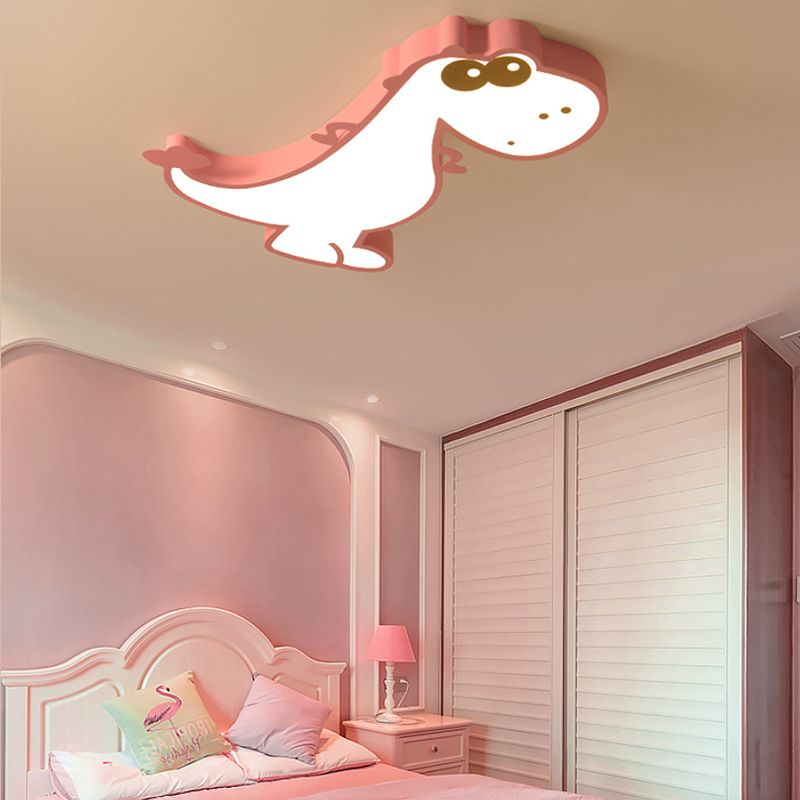 Arisha Design Drachen LED Deckenleuchte Grün/Rosa Kinder/Schlafzimmer Metall&Acryl Dimmbar 48CM Höhe