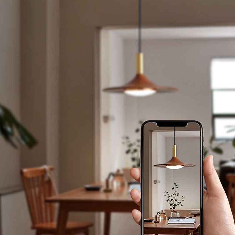 Arisha Modern LED Pendelleuchte Braun Wohn/Schlaf/Esszimmer Metall&Holz 1/2/3-flammig ∅25CM/35CM