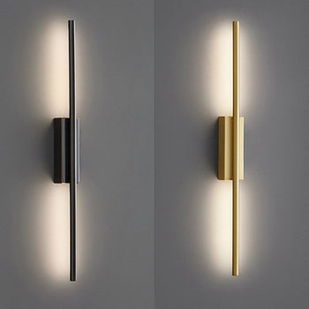 Arisha Modern Linear LED Wandleuchte Schwarz/Messing Esstisch/Schlafzimmer/Badezimmer Metall/Acryl Größen 61/80/100/120cm