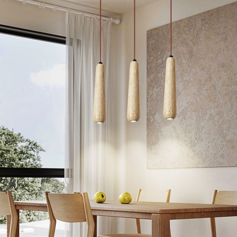 Muto Modern Minimalistische LED Pendelleuchte Wohn/Esszimmer Holz/Stein 1/2/3-Flammig
