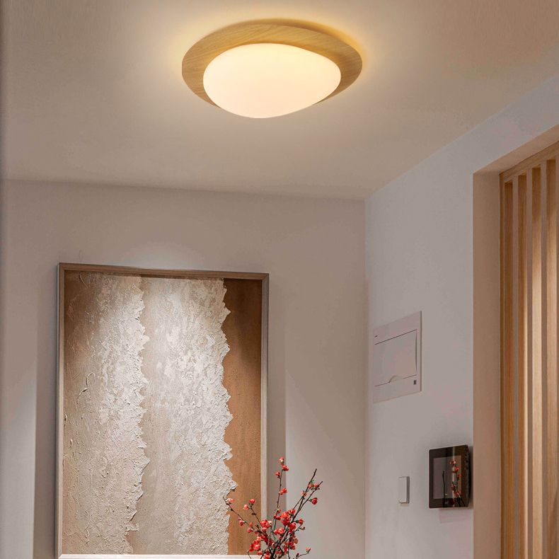 Arisha Minimalistische Modern LED Deckenleuchte Walnuss/Natürlich Arbeits/Wohnzimmer Metall&Acryl Dimmbar