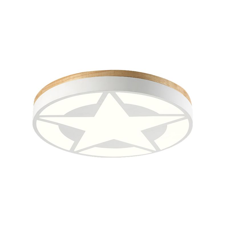 Arisha Modern Stern LED Deckenleuchte Weiß/Grün/Grau Wohn/Schlafzimmer Metall&Holz ∅46CM