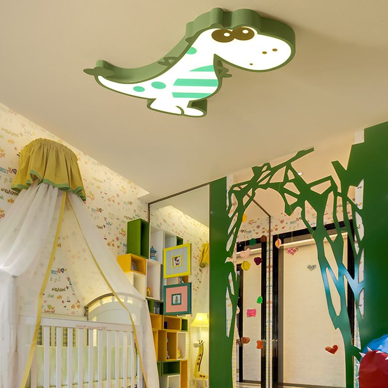 Arisha Design Drachen LED Deckenleuchte Grün/Rosa Kinder/Schlafzimmer Metall&Acryl Dimmbar 48CM Höhe