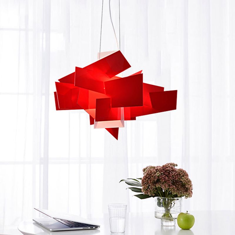 Ritta Design Gespleißt LED Pendelleuchte Weiß&Rot Wohnzimmer Metall&PMMA