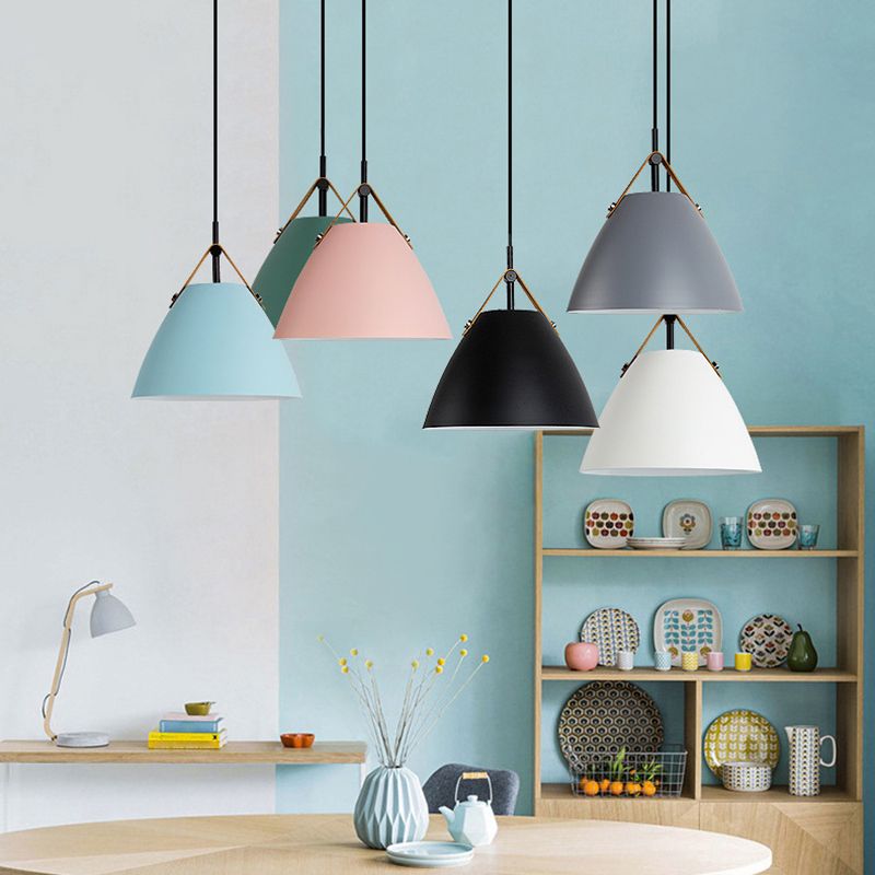 Valentina Modern LED Pendelleuchte Schwarz/Grau/Weiß/Rosa/Blau/Grün Wohn/Schlafzimmer Metall ∅26CM