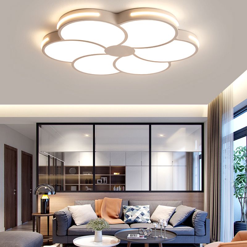 Arisha Design Blumenförmig LED Deckenleuchte Weiß Wohn/Schlafzimmer Metall&Acryl Dimmbar 40CM/60CM/80CM/100CM Lang