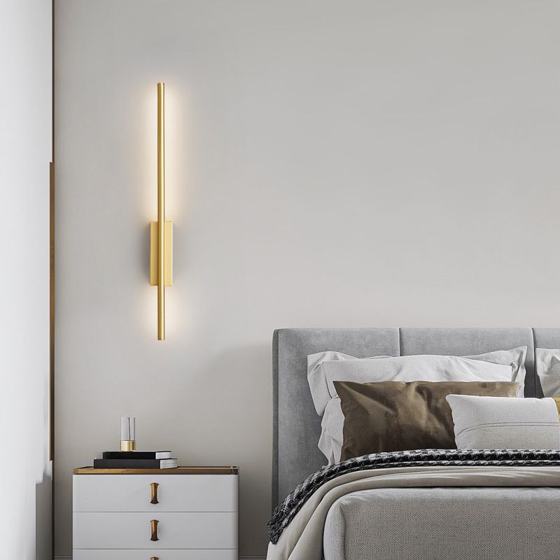Arisha Modern Linear LED Wandleuchte Schwarz/Messing Esstisch/Schlafzimmer/Badezimmer Metall/Acryl Größen 61/80/100/120cm
