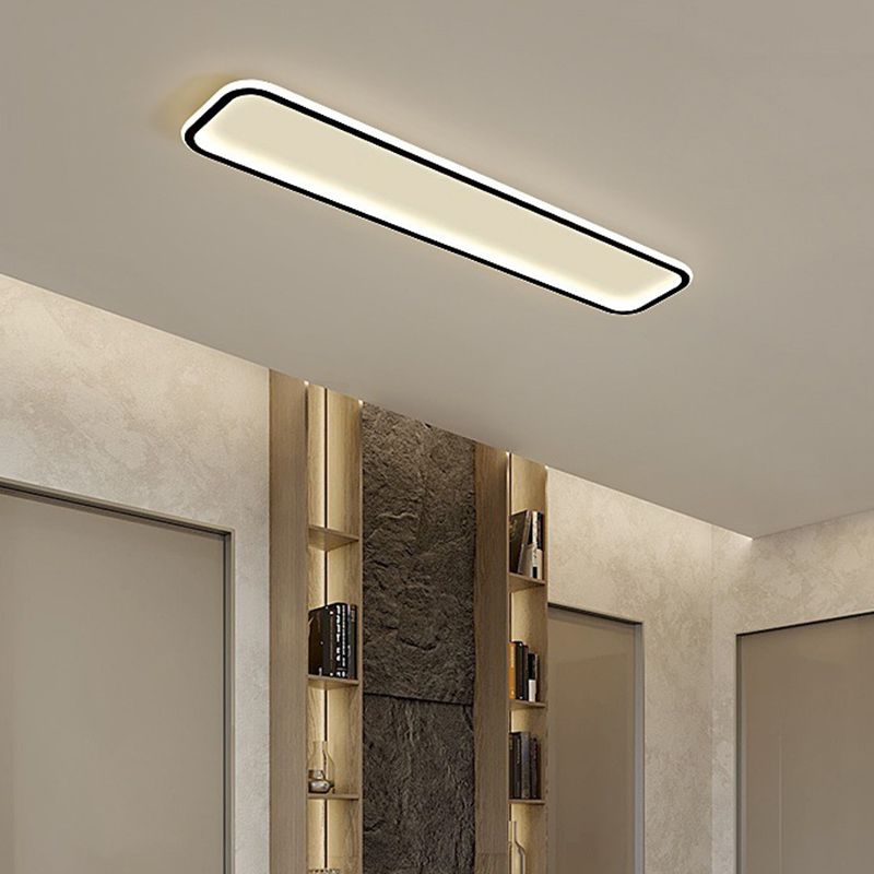 Arisha Modern LED Rechteckig Deckenleuchte Wohn/Schlafzimmer Schwarz Metall&Silikon