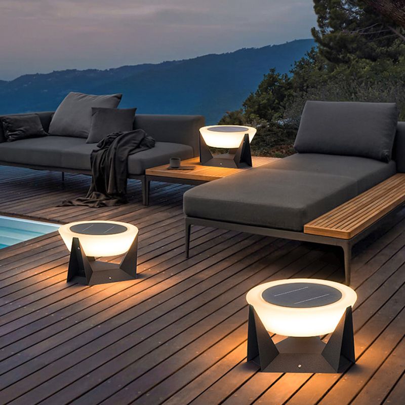 Ray Design Rund LED Außenleuchte Schwarz/Weiß Garten/Terrasse/Flur Metall&Acryl Solar