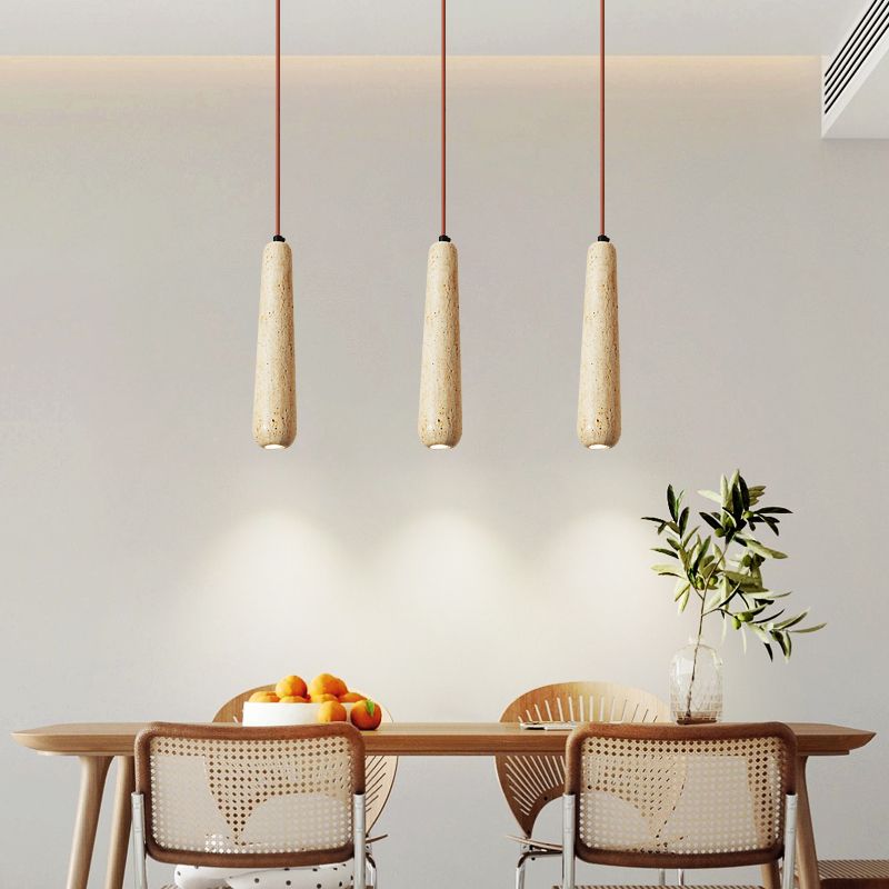Muto Modern Minimalistische LED Pendelleuchte Wohn/Esszimmer Holz/Stein 1/2/3-Flammig