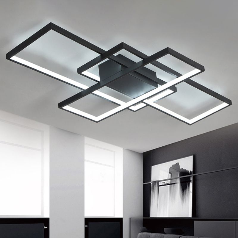 Arisha Deckenleuchte, Polygonal, Schwarz/Weiß, Wohnzimmer/Schlafzimmer
