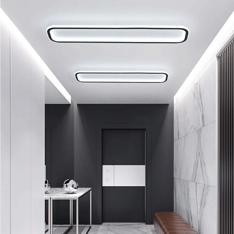 Arisha Modern LED Rechteckig Deckenleuchte Wohn/Schlafzimmer Schwarz Metall&Silikon