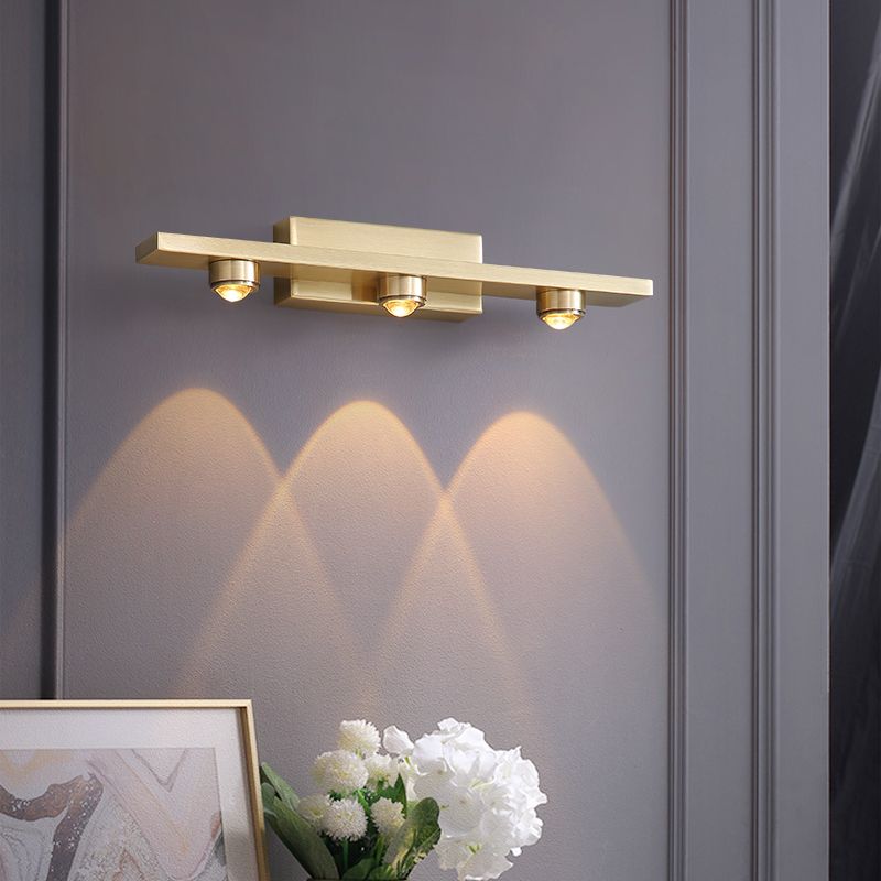 Arisha Modern LED Wasserwelle Wandleuchte Gold Schlaf/ Wohnzimmer/Flur Metall+Acryl 3/5/7Flammen