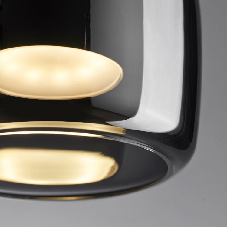 Valentina Modern LED Pendelleuchte Schale Wohnzimmer Schlafzimmer, Schwarz, Glas