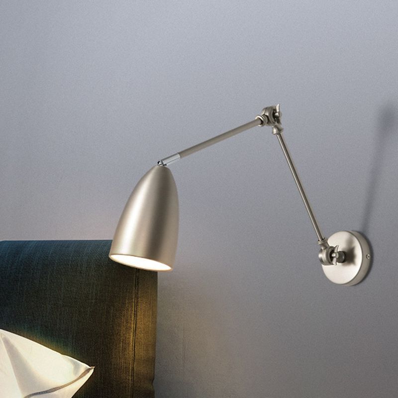Silva Verstellbare Wandleuchte, Gewölbt, Schwarz/Weiß/Nickel, Wohnzimmer