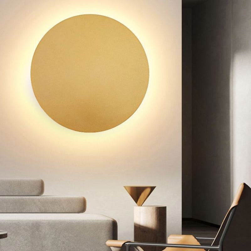 Arisha Modern Round Wandleuchte, Schwarz/Weiß/Gold, Metall, Wohnzimmer