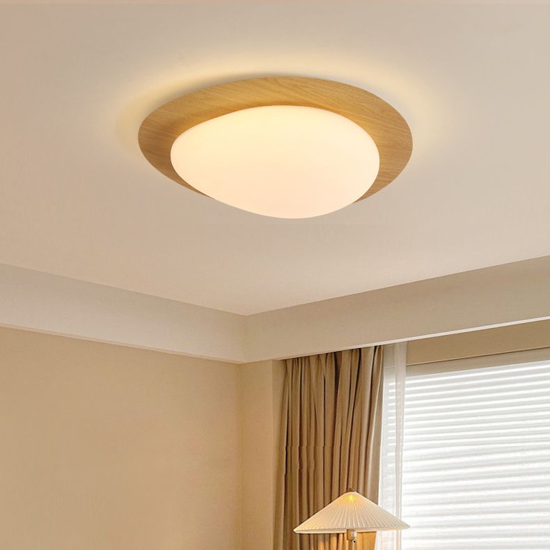 Arisha Minimalistische Modern LED Deckenleuchte Walnuss/Natürlich Arbeits/Wohnzimmer Metall&Acryl Dimmbar