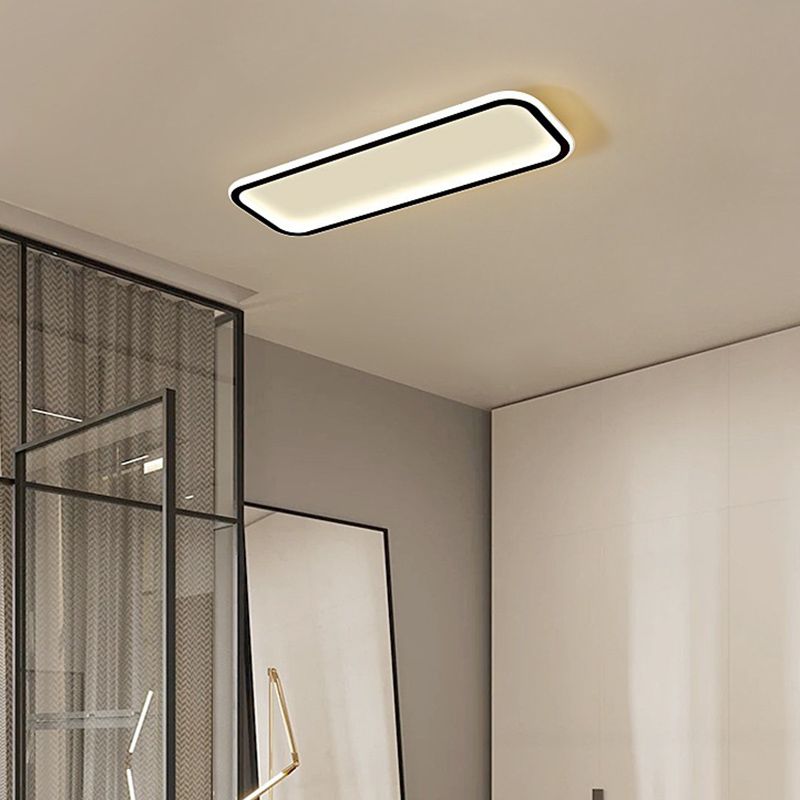 Arisha Modern LED Rechteckig Deckenleuchte Wohn/Schlafzimmer Schwarz Metall&Silikon