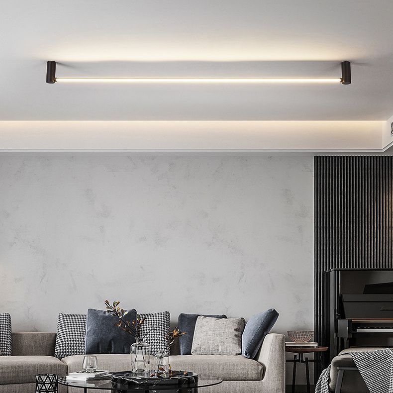 Arisha Minimalist Linear Flush Mount Ceiling Light, Schwarz, Küche
