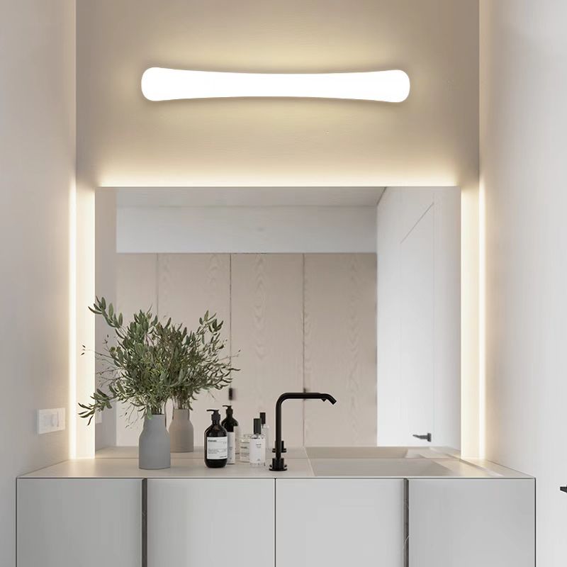 Arisha Minimalistisch Wandleuchte Linear, Weiß, Badezimmer, Acryl